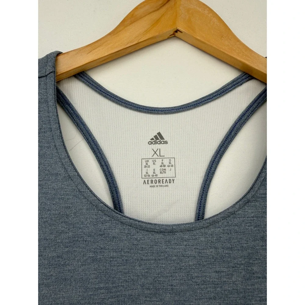 Adidas Aeroready Womens Racerback Tank Top Blue Heathered GT5456 XL